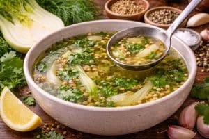 Bouillon clair fenouil–coriandre