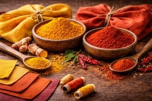 Fixer une couleur avec les épices (curcuma, paprika)