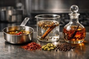 Extraction aromatique des épices : gras, eau ou alcool