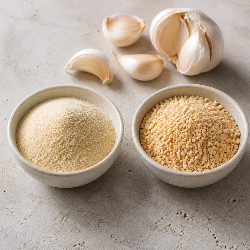 Comparaison entre ail en poudre et ail semoule
